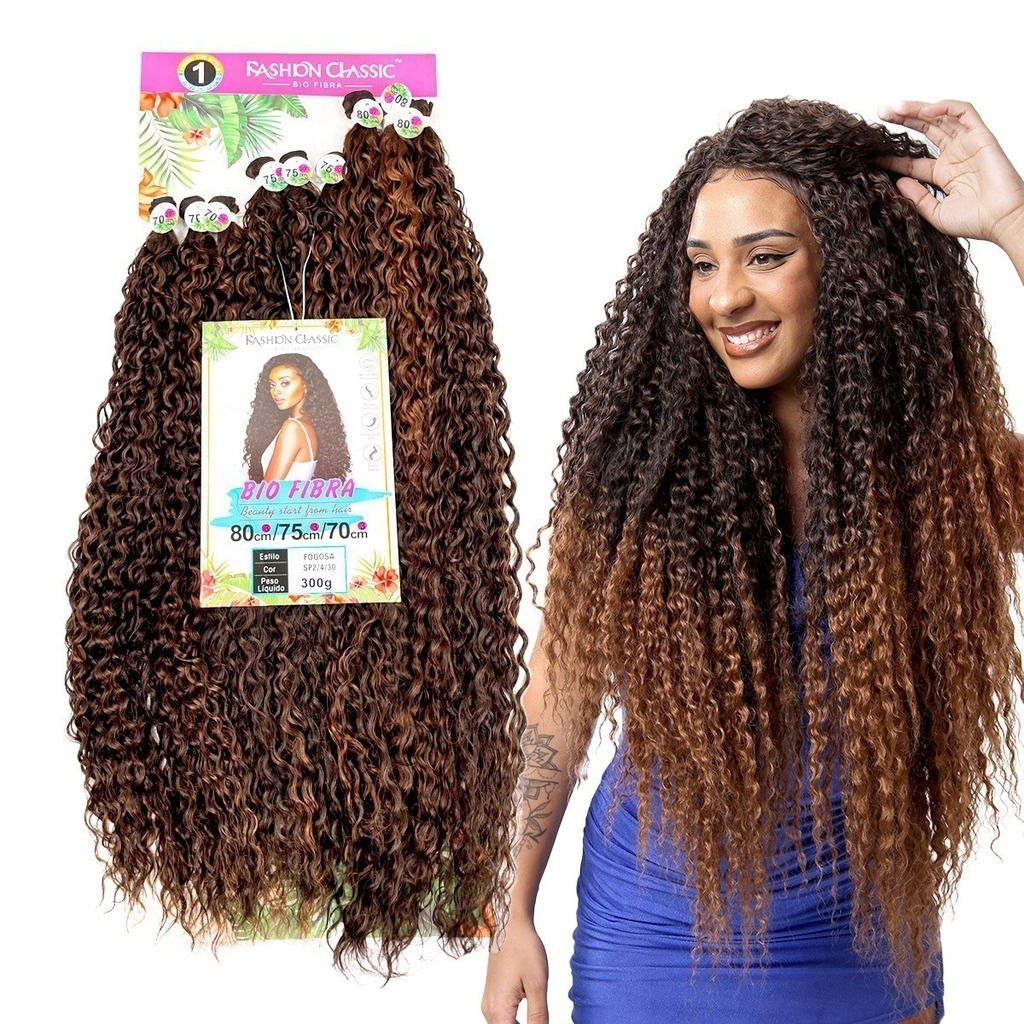 cabelo fashion classic 300g 80cm bio vegetal cacheado afro