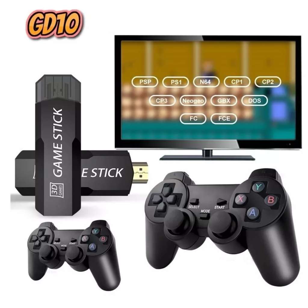 GAME STICK GD10 20 MIL JOGOS 2 CONTROLES SEM FIO