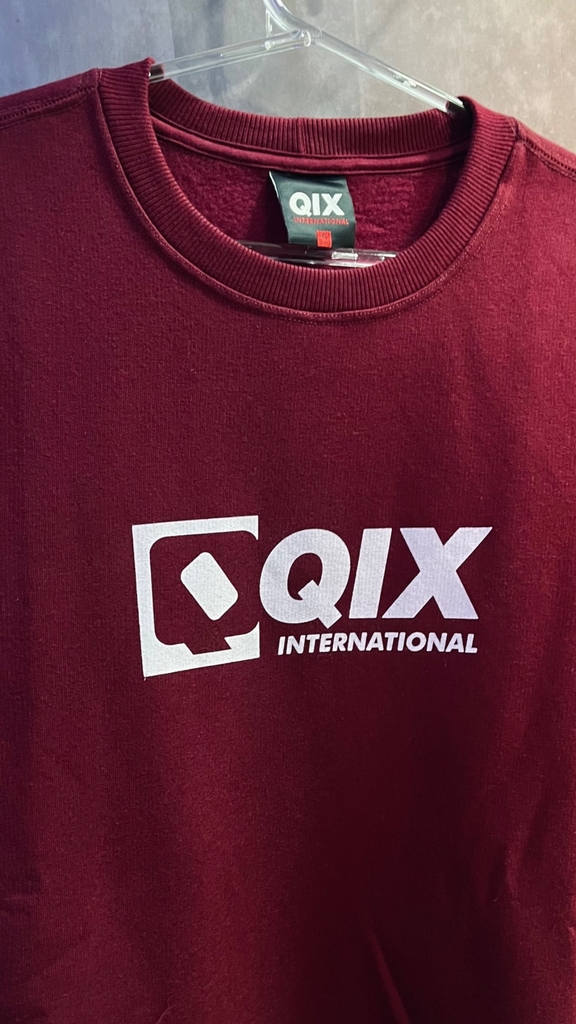 Blusa Moletom QIX Careca Logo Clássico - Bordô