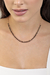 Choker Dourado com Cristais Quartzo Negro