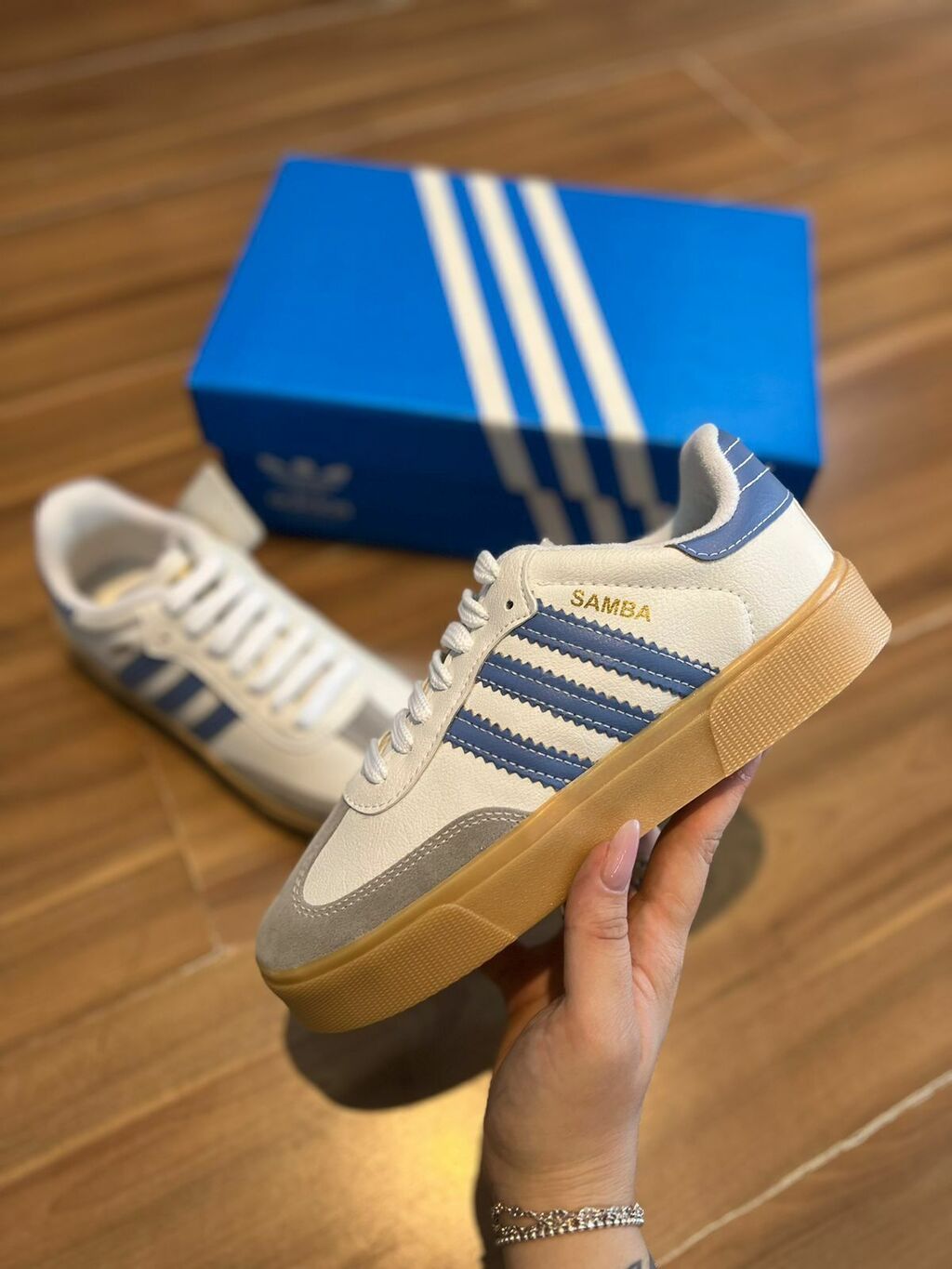 Adidas Samba Branco Azul Comprar em GS CAL ADOS