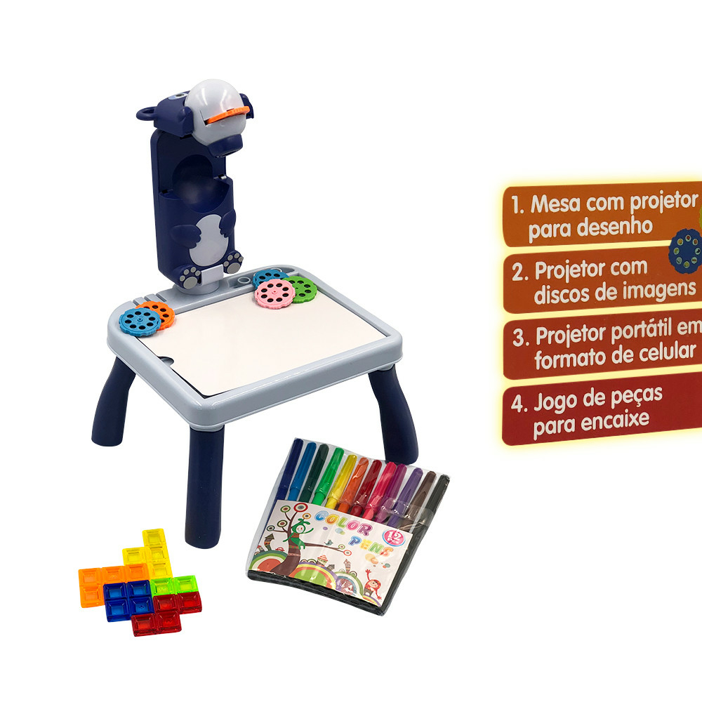 Mesa Mesinha Projetor De Desenho Pintura Infantil Jogo