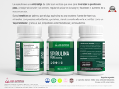 Spirulina Pura 500 mg - Perdida de peso, Antioxidante (60 capsulas) en internet