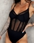 Body Reality - Alcinha Com Barbatanas e Detalhe no Busto - Preto - comprar online