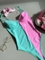 Body Nappy - Bicolor Com Aro no Busto - Verde Água/Rosa bebê - comprar online