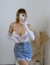 Body Zoe - Alcinha com Amarração + Manguinha em Tule - Branco na internet