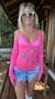 Imagem do Body Zoe - Alcinha com Amarração + Manguinha em Tule - Pink Floral