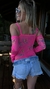 Body Zoe - Alcinha com Amarração + Manguinha em Tule - Pink Floral na internet