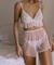 Conjunto Terza - Strappy de Alcinha com Babadinho + Calcinha + Shortinho em Tule - Branco - comprar online