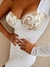 Vestido Clemntine Bordado no Busto - Branco Tecido Poliamida on internet