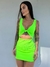 Vestido Open - Verde Neon com Recortes Decote Curto - buy online