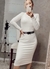 Vestido Yasmin - Manga Longa Gola Alta Midi - Off White na internet