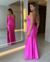 Vestido longo tomara que caia rosa pink - comprar online
