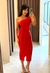 Vestido Midi Prada com fivela - vermelho