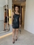 vestido curto couro ecológico preto - comprar online