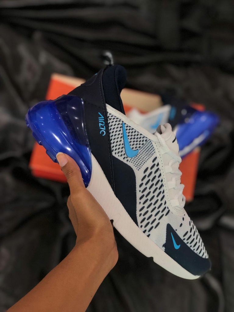 Air Max 270 Azul e Branco Conforto e Estilo Moderno