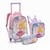 Kit Mochila Rodinha + Estojo Duplo + Lancheira Princesa Sereia Fada Escolar Infantil - comprar online