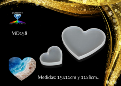 MD158 2 Moldes bandeja corazon 15x11cm y 11x8cm