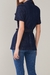 Colete jeans azul marinho com detalhes em tweed preto - comprar online