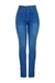 Calça skinny azul andreza de cintura alta com botões de pressão forrado, foto da frente still.