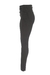 Calça skinny preta, base andréa, com 4 botões forrados de pressão e jeans premium, sfoto em still lateral.