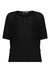 T-shirt tricot preta com botões laterais na internet