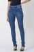 Calça jeans skinny azul médio acetinada