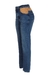 Calça jeans azul médio com suede e tachas - loja online