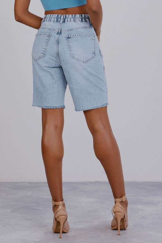 Bermuda jeans feminina bordada on sale