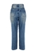 Calça jeans azul médio com cós assimétrico - Andreza Chagas | Premium Denim | Jeans Sustentável 