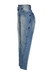 Calça jeans azul médio com cós assimétrico - loja online
