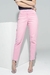 Calça jeans reta rosa