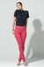 Calça jeans skinny power rosa com botões cristais - comprar online