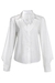 Camisa de Mangas Longas em Tricoline Branca com Respingos Ada