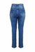 Calça Jeans Reta Azul Médio Camille, foto em still costas.