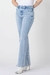 Foto frontal com foco no produto, Calça Jeans Feminina Wideleg Clara Louise.