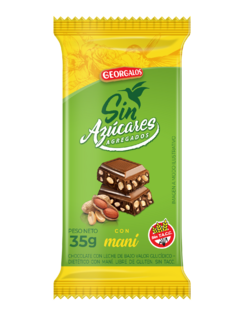 Chocolate sin azúcar "con manÍ" Georgalos 35 grs