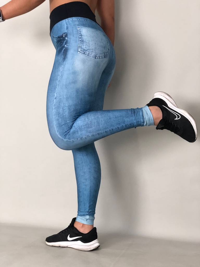 Legging Fake Jeans em Promoção na Americanas