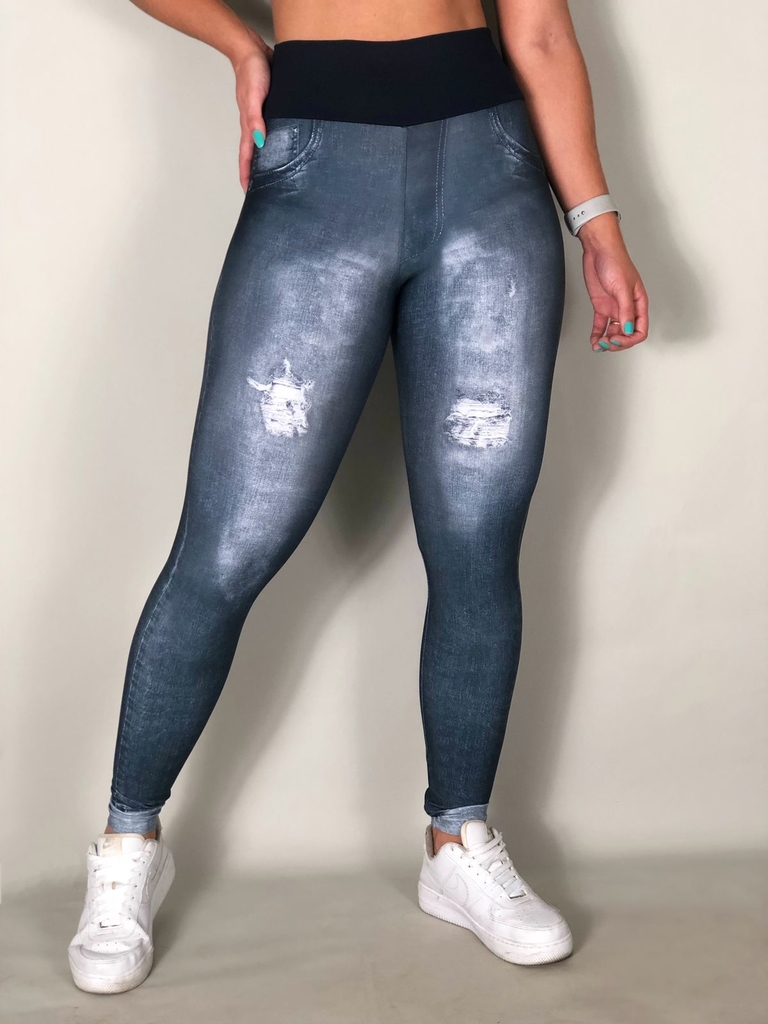 CALÇA LEGGING 3D POLIAMIDA CÓS ALTO PLUS SIZE CIRRE FITNESS