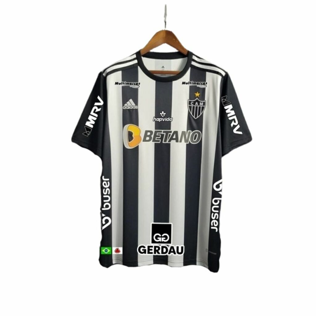 Camisa Atlético Mineiro I 22/23 s/n° Torcedor Adidas Masculina -  Preto+Branco