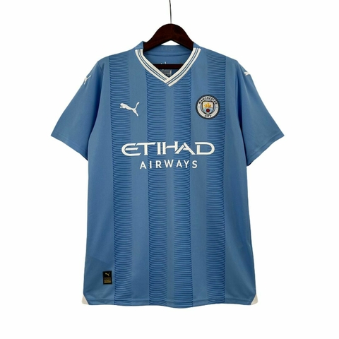 Camisa Puma Manchester City Pré-Jogo 2023/24 Masculina Azul