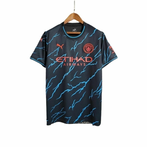 Camisa Puma Manchester City Pré-Jogo 2023/24 Masculina Azul