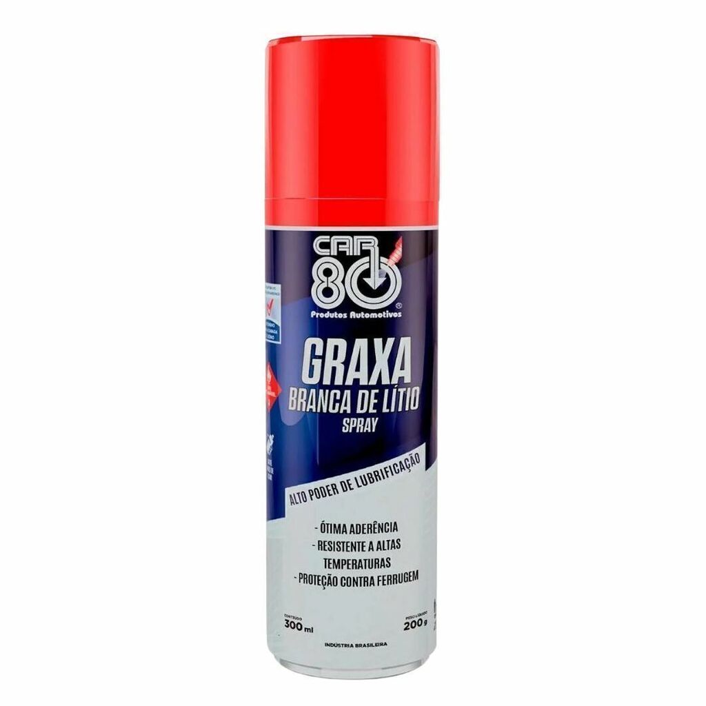 Graxa Branca de Lítio Spray 300ML / 200G - Car80