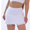 Short Saia Fitness Bolso Roupa Feminina Academia Branco