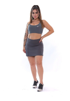 Conjunto Top E Short Saia Com Bolso Para Corrida Fitness - loja online