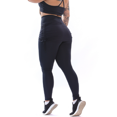 Calça Legging Saia Fitness Tapa Bumbum Cintura Alta Preto - comprar online