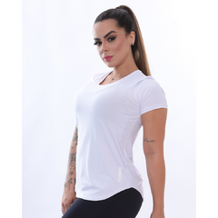 Blusinha Baby Look Comprida Dry-fit Fitiness Branco - comprar online