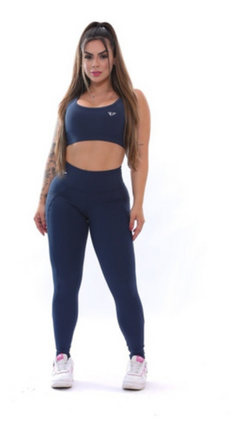 Conjunto Top E Legging Bolso Cintura Alta Compressão Corrida