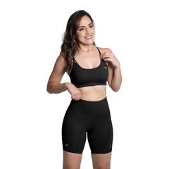 Conjunto Fitness Top Com Bojo Short Run Com Bolso Caminhada