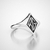 Anel Deco Diamante personalizável em prata.